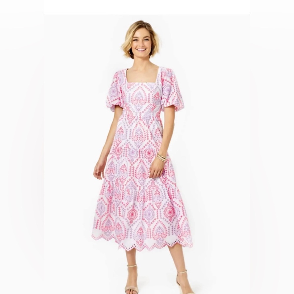 Lilly Pulitzer 16 NWT Katalina Midi Eyelet Dress